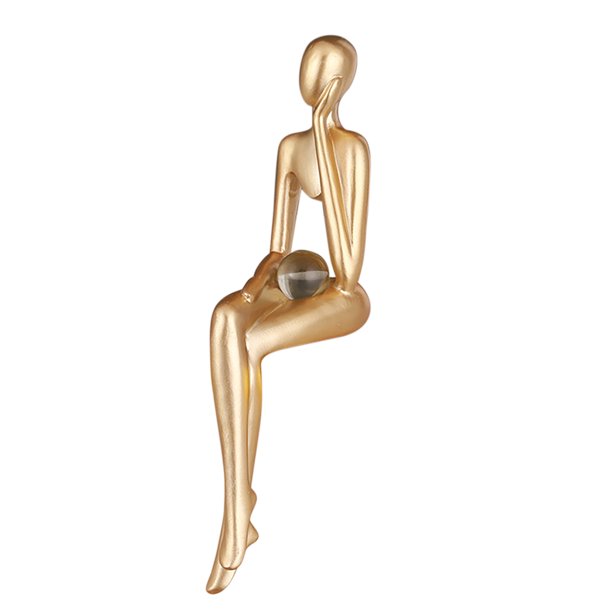 Escultura de arte de figura abstracta de estatua de pensador sentado de resina (pensamiento correcto)