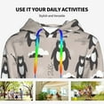 thumbnail image 4 of Wukai Cartoon Bear Brown Print Womens Hoodies Fleece Sweatshirts Long Sleeve Sweaters Pullover Fall Outfits Winter Clothes-Small, 4 of 7