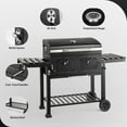 thumbnail image 4 of ROVSUN Charcoal Grill with Two Foldable Side Tables, Extra Large Cooking Area of 794 SQIN, Two Individual Lifting Charcoal Trays, Pull-out Ash Tray, Perfect BBQ Grill for Outdoor Picnic, Black, 4 of 8
