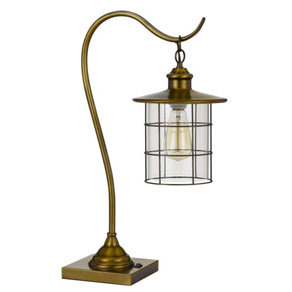 BO-2668DK-BAB-Cal Lighting-Silverton - 1 Light Desk Lamp-25 Inches Tall and 13.5 Inches Wide