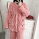 thumbnail image 2 of Conjunto de pijama de franela para mujer, ropa de casa de terciopelo coral, versión coreana, bonita, gruesa, otoño e invierno, 2 piezas, 2 of 4