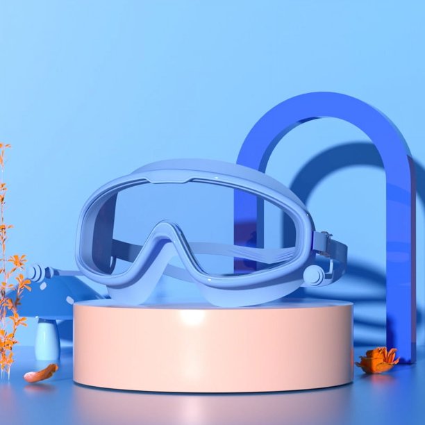 Gafas de natación para niños y niñas, montura grande, impermeables y antivaho, de alta definición, transparentes, para estudiantes y bebés