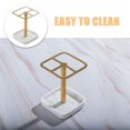 thumbnail image 4 of Soporte para cepillos de dientes de baño, soporte para brochas de maquillaje, base de resina de acero inoxidable, estante para almacenar pasta de dientes, 4 of 5