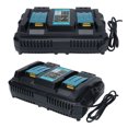 thumbnail image 1 of 18V Dual Port Lithium Battery Charger Fast Charger Replacement for DC18RD Li Ion Battery 100-240VUS Plug 110?220V, 1 of 5