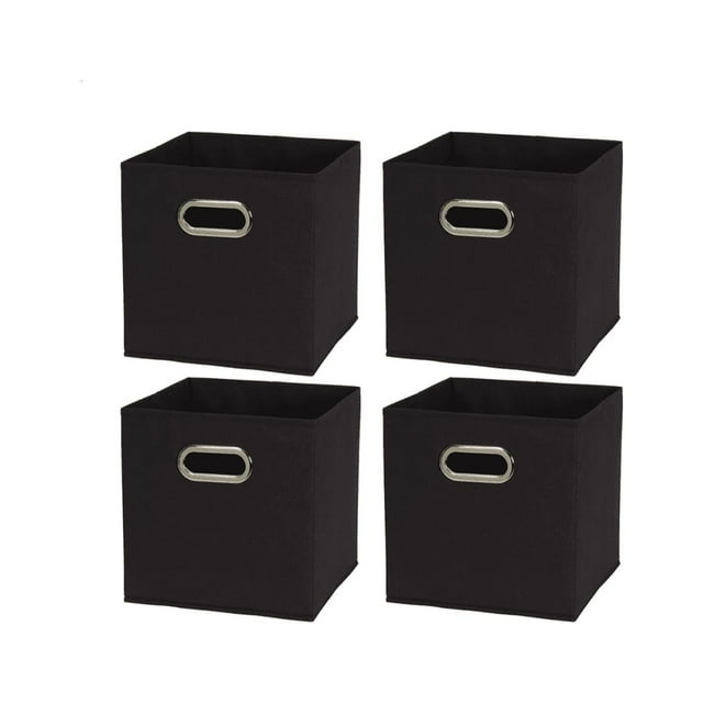 4 Piezas Caja Almacenamiento Organizadoras De Tela Plegables BELUG Negro