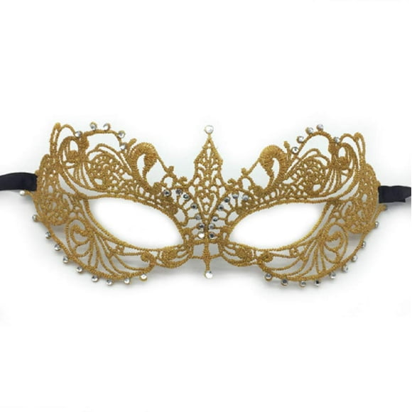 DNHCLL Party Lace Mask Halloween Half Face Styling and Sexy Costume Party Mask (Gold)