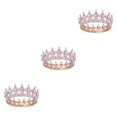 thumbnail image 2 of mmirethe Exquisite Craft And Delicate Pattern Rhinestone For Wedding Or Bridal Electroplated Tiaras Gold + pink 3Set, 2 of 6