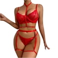 thumbnail image 1 of Conjunto de lencería Fridja con bordado de malla exquisita para mujer, 1 of 8
