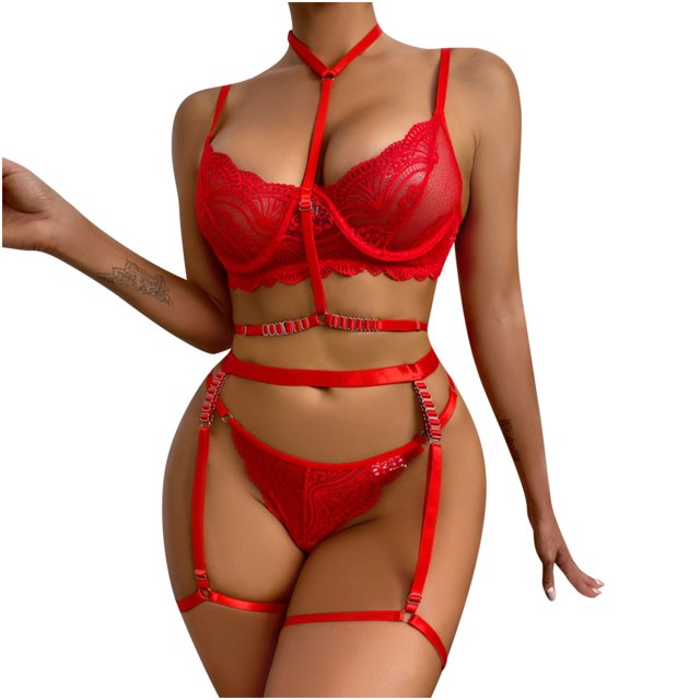 Conjunto de lencería Fridja con bordado de malla exquisita para mujer