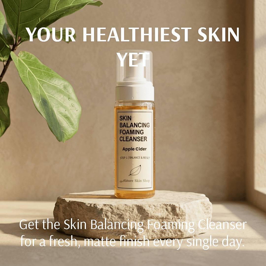 Nature Skin Shop Clarifying Apple Cider Vinegar Cleanser, Face Wash for Oily & Combination Skin, Balances Oil & Visibly Refines Pores, 8 Ounces