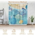thumbnail image 5 of Ocean Beach Shower Curtain, Sea Starfish Conch Seashell Bathroom Curtain, Tropical Ocean Theme Shower Curtain Set with 12 Hooks for Bathroom 72Wx84L, 5 of 6