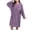 Purple, variant on Rohuuque Women's Solid Fleece Robes Long Sleeve Bathrobe Absorbent Quick Dry Tie Belt Soft Plush Warm Winter Lounge Wear Sky Blue
