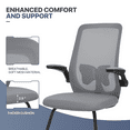 thumbnail image 5 of MoNiBloom Set of 2 Ergonomic Office Chair, Mesh Computer Desk Seat with Lumbar Support & Flip-Up Arms for Home Office, Grey, 5 of 11