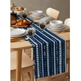 thumbnail image 6 of Ldtrchee Navy Blue Boho Table Runner 90 Inches, Geometric Vertical Stripes Modern Art Bed Runner Dresser Scarves Tabletop for Indoor Outdoor Parties/Ceremony/Banquet, 13" x 90", 6 of 8