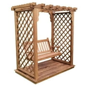 Yellow Pine Covington Arbor with Deck & Swing