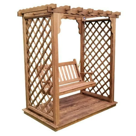 Yellow Pine Covington Arbor with Deck & Swing