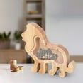 thumbnail image 6 of Hovilon Personalized Wooden Piggy Bank,Expertly Handcrafted Wooden Piggy Bank for Boys Girls Adults，Durable Oak Wood with Organic Glass Side Wooden Coin Bank for Building Money Habits（Lions）, 6 of 8