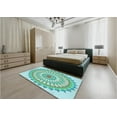 thumbnail image 5 of Ahgly Company Machine Washable Indoor Rectangle Transitional Seafoam Green Area Rugs, 7' x 10', 5 of 7
