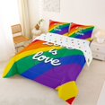 thumbnail image 3 of Manfei Cartoon Rainbow Queen Comforter Set, Letter Love is Love Comforter Sets Queen, Multicolor, Polkadot Reversible, 3 Pieces, 1 Comforter and 2 Pillowcases, 3 of 7