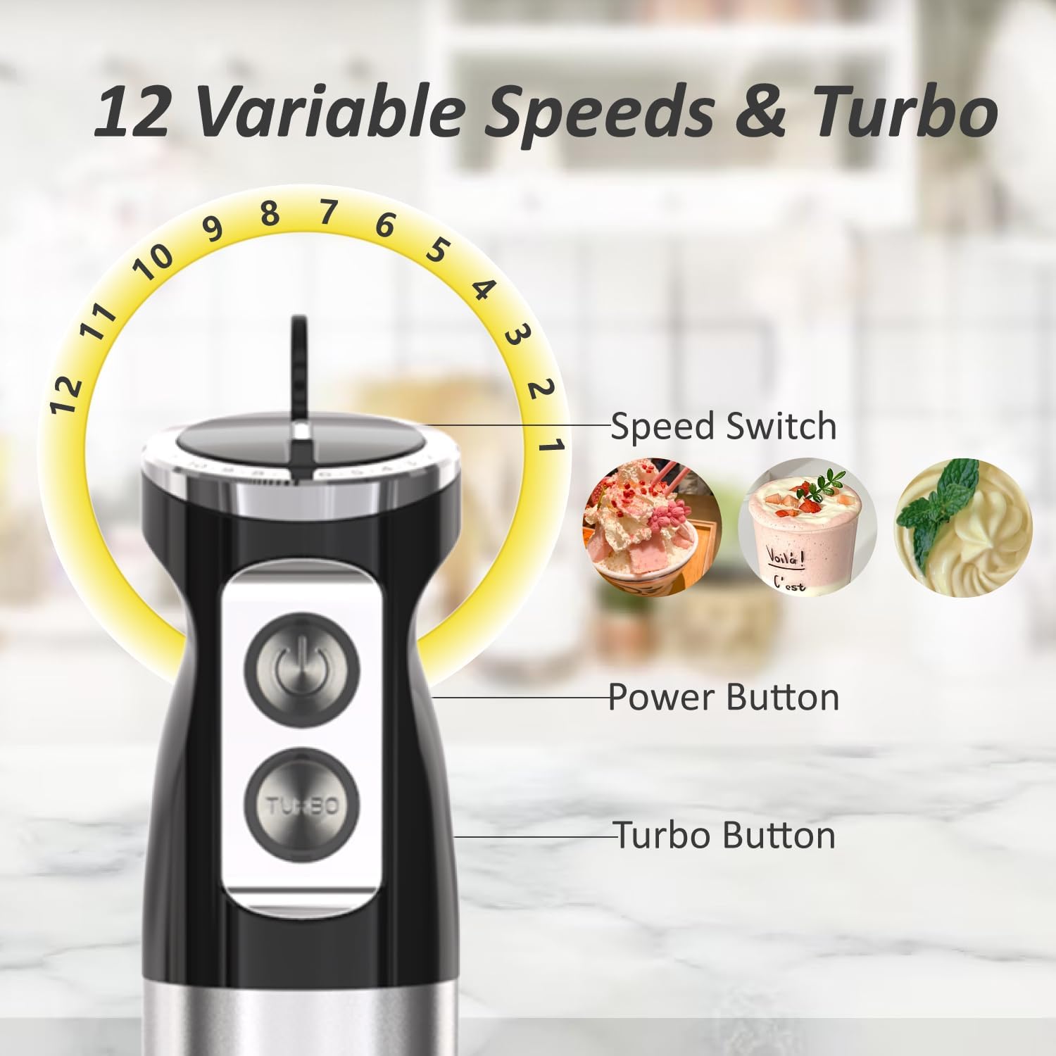 Food Processor & Immersion Hand Blender, 2L Vegetable Chopper with Disk for Shredding Slicing Doughing Emulsifying Meat Grinder Mixer for Kitchen