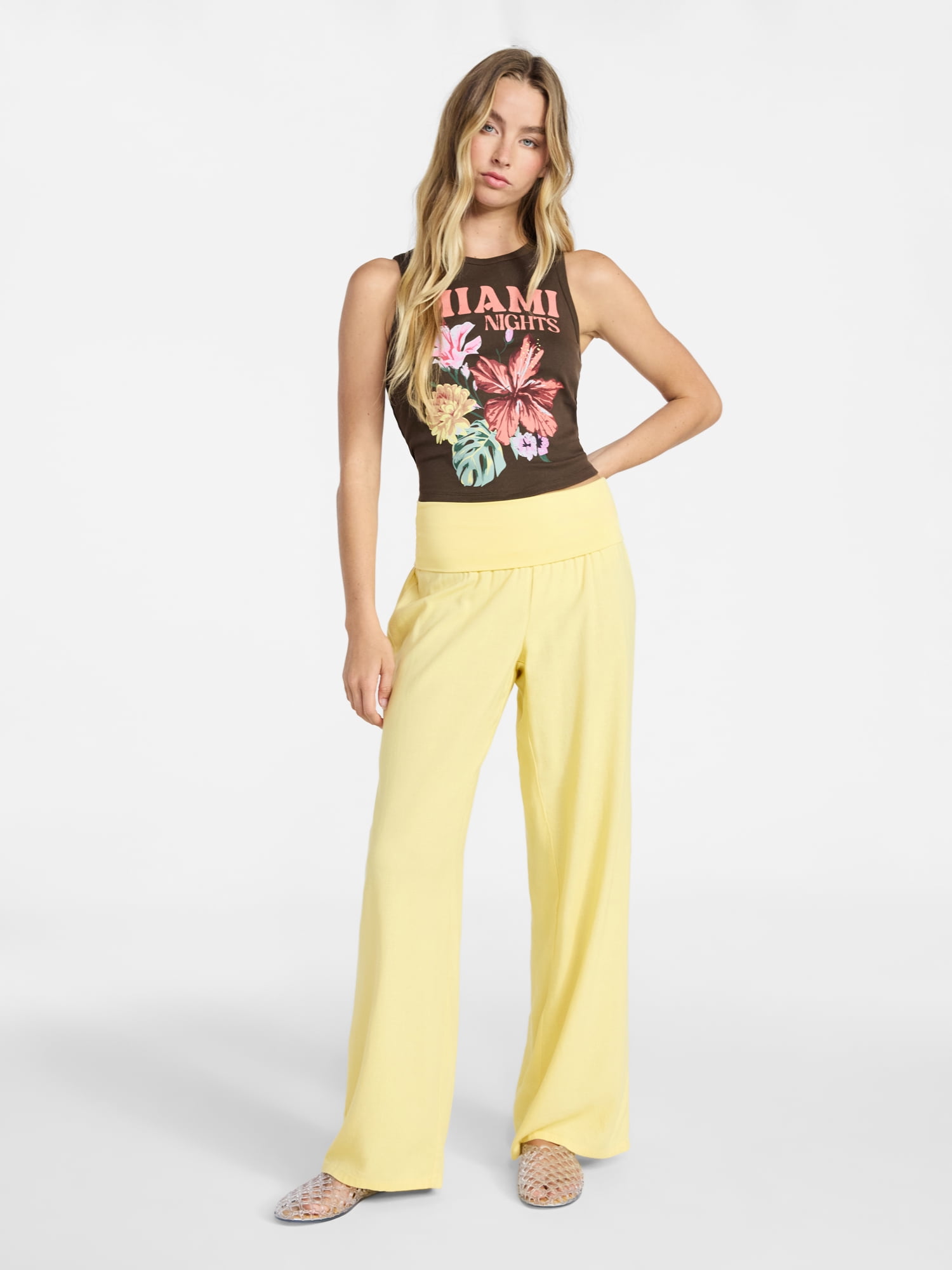 No Boundaries Cotton Ribbed Graphic Tank Top, Women's XXS-XXL
