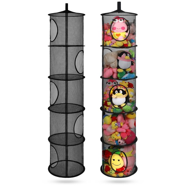 Organizador Colgante para Juguetes de Peluche Costa Rose 2 Piezas Negro