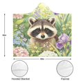 thumbnail image 3 of Flower Garden Raccoon Wearable Blanket Hoodies for Women Men Adults Raccoon Lovers Plush Lightweight Cute Raccoons Hooded Blankets for Camping Office Decor Birthday Gifts 50×60 Inch, 3 of 5