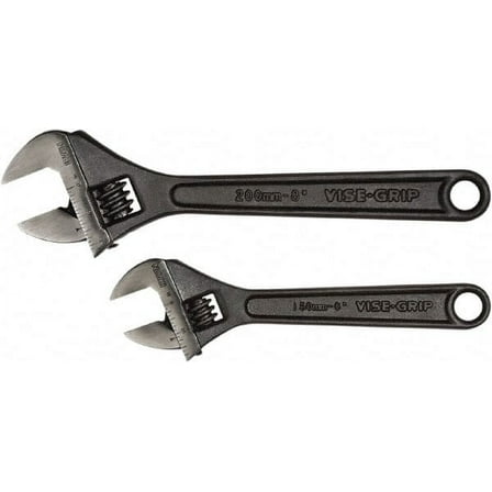 Irwin 1913312 Adjustable Wrench Set: 2 Pc, Inch Black Finish