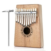 Kalimba 10 Keys Thumb Piano, Mbira 10 Tone Finger Piano Portable African Musical Instrument with Musical Scorebook/Learning Booklet, Tune Hammer, Storage Carrying Bag (10 Key Tines)