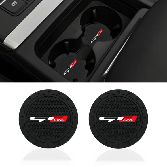 Posavasos Negro Para Coche, 2 Uds., Compatible Con Gt Line, 2,75 Pulgadas, Silicona, Antideslizante, Accesorios Interiores De Moda Para Coche