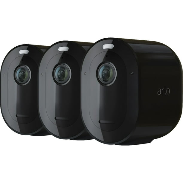 Arlo Pro 4 Spotlight Camera - Wireless 2K Surveillance & HDR, Color Night 2 Way Audio, Black VMC4350B, 3 Pack - Walmart.com