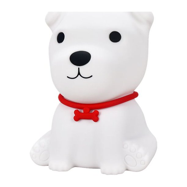 Luz nocturna para niños, linda luz nocturna para perro para dormitorio, luz nocturna para cachorros, regalos de cumpleaños para niños y niñas, control de lámpara de silicona recargable por USB, luz nocturna para mascotas Rojo Verde