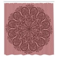 thumbnail image 2 of Ambesonne Oriental Shower Curtain, Abstract Round Mandala Art, 69"Wx75"L, Dried Rose, 2 of 4