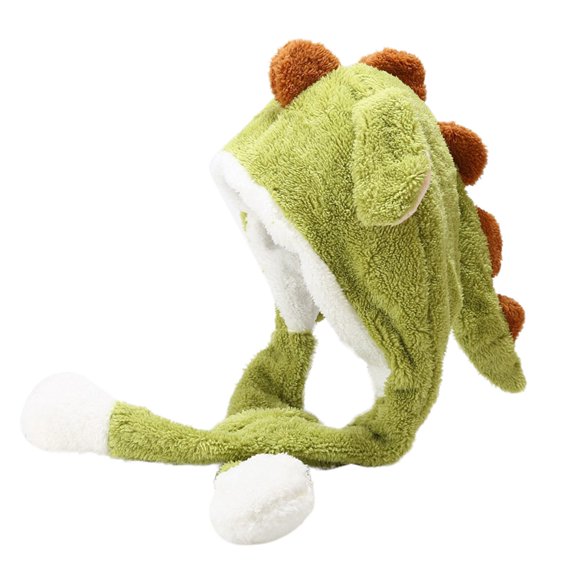 Womens Winter Hat Funny Dinosaur Shaped Plush Knit Cap Stretchy Casual Cozy Warm Soft Comfortable Trendy Winter Hat