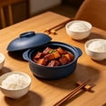 thumbnail image 4 of Unbreakable Cereal Bowls,Eco Wheat Straw Soup Bowls with Lid & Double Handles | Microwave & Dishwasher Safe | Dining Table Food Container for Kitchen & Camping,Navy, 4 of 7