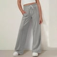 thumbnail image 2 of Sweatpants Girls Grey Sweatpants Casual Boys' Athletic Pants Wide Leg Pants with Pockets Joggers for Girls 5-6 Years, 2 of 6