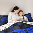 thumbnail image 5 of Castle Fairy Futuristic Cubes Gamepads Twin Comforter Sets,Black Blue Gamepads Bedding Set, 5 of 8