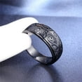 thumbnail image 3 of PAMTIER Men's Vintage Stainless Steel Engraved Eye of God Signet Ring Black Tone Size 14, 3 of 5