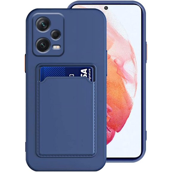 Compatible with Redmi Note 12 Pro Plus Case with Card Holder Shockproof Phone Cases for Xiaomi Redmi Note 12 Pro Plus Anti-Scratch Silicone TPU Redmi Note 12 Pro Plus Cases (Navy Blue)