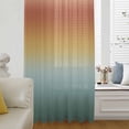 thumbnail image 6 of Burnt Orange Teal Ombre Sheer Curtains 108 Inches Extra Long, Modern Gradient Abstract Art Light Filering Curtains, Privacy Drapes Simi Floor to Veiling Curtain for Living Room Large Window Treatment, 6 of 9