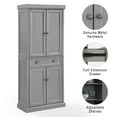 thumbnail image 2 of Crosley Furniture Seaside Coastal Wood/Metal Pantry in Distressed Gray and Gold, 2 of 18