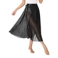 thumbnail image 3 of CHICTRY Womens Lyrical Belly Dance High Low Skirt Maxi Dance Skirt Ballroom Performance Flowy Skirt Black One Size, 3 of 7