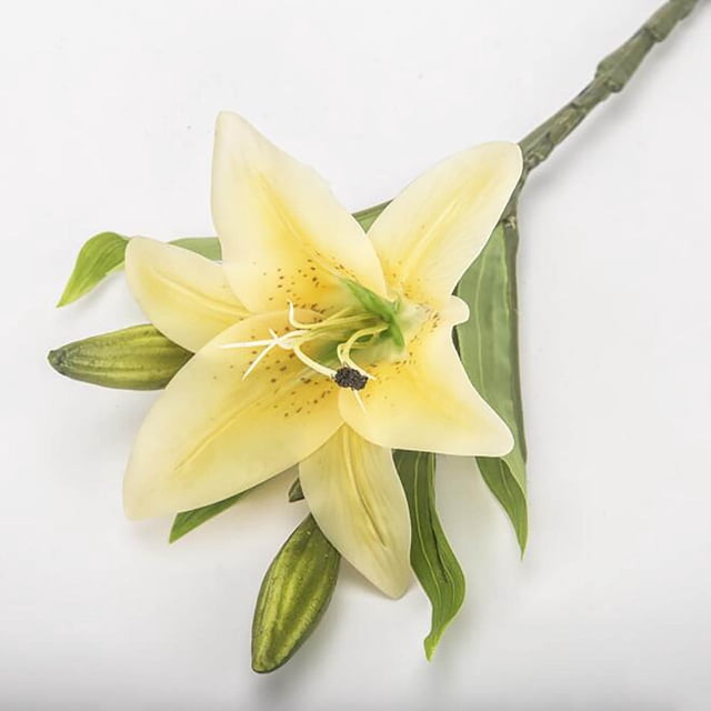 lily Artificial Flowers for Outdoors, Fake Plants UV Resistant Faux Plastic Flowers Indoor Outside Planter Home Porch Summer Cemetery Decor(1 Pc)