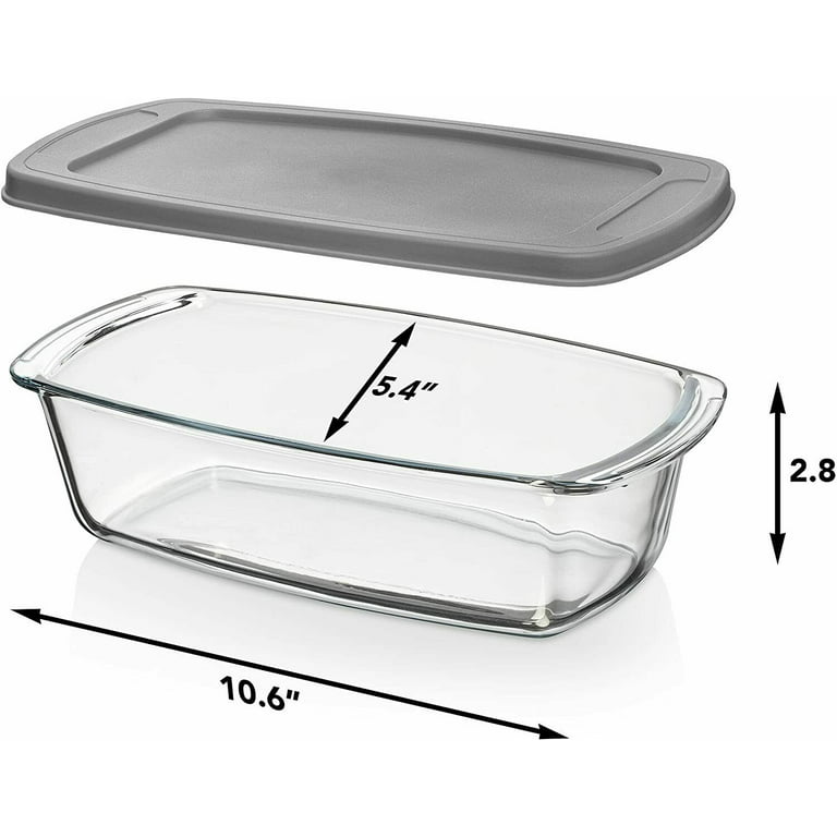 Easy Grab® 1.5-quart Glass Loaf Pan with Red Lid