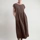 thumbnail image 2 of TopLLC Vestidos de verano para mujer,Vestido largo para mujer,Vestido largo de algodón con cuello redondo, sin mangas, cuello redondo, estilo retro, talla grande,Vestidos de verano para mujer,Coffee, 2 of 6