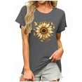 thumbnail image 2 of POROPL Sunflower Shirts for Women Cotton Womens T Shirts Short Sleeve Tee Tops, 2 of 6