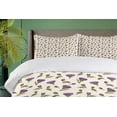 thumbnail image 4 of Ambesonne Purple and Yellow Duvet Cover Sets, Thistle Flowers, 2-King, Ivory Violet Fern Green, 4 of 6