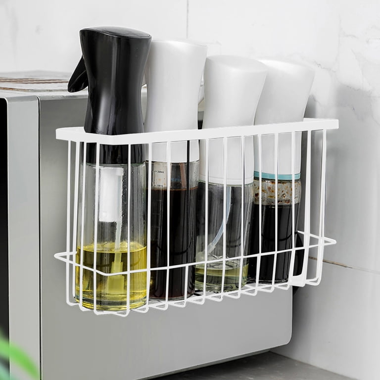 Magnetic Storage Basket For Refrigerator - Organizer For Foil, Plastic Wrap & Spices | 10" Carbon Steel Rack With Strong Magnet