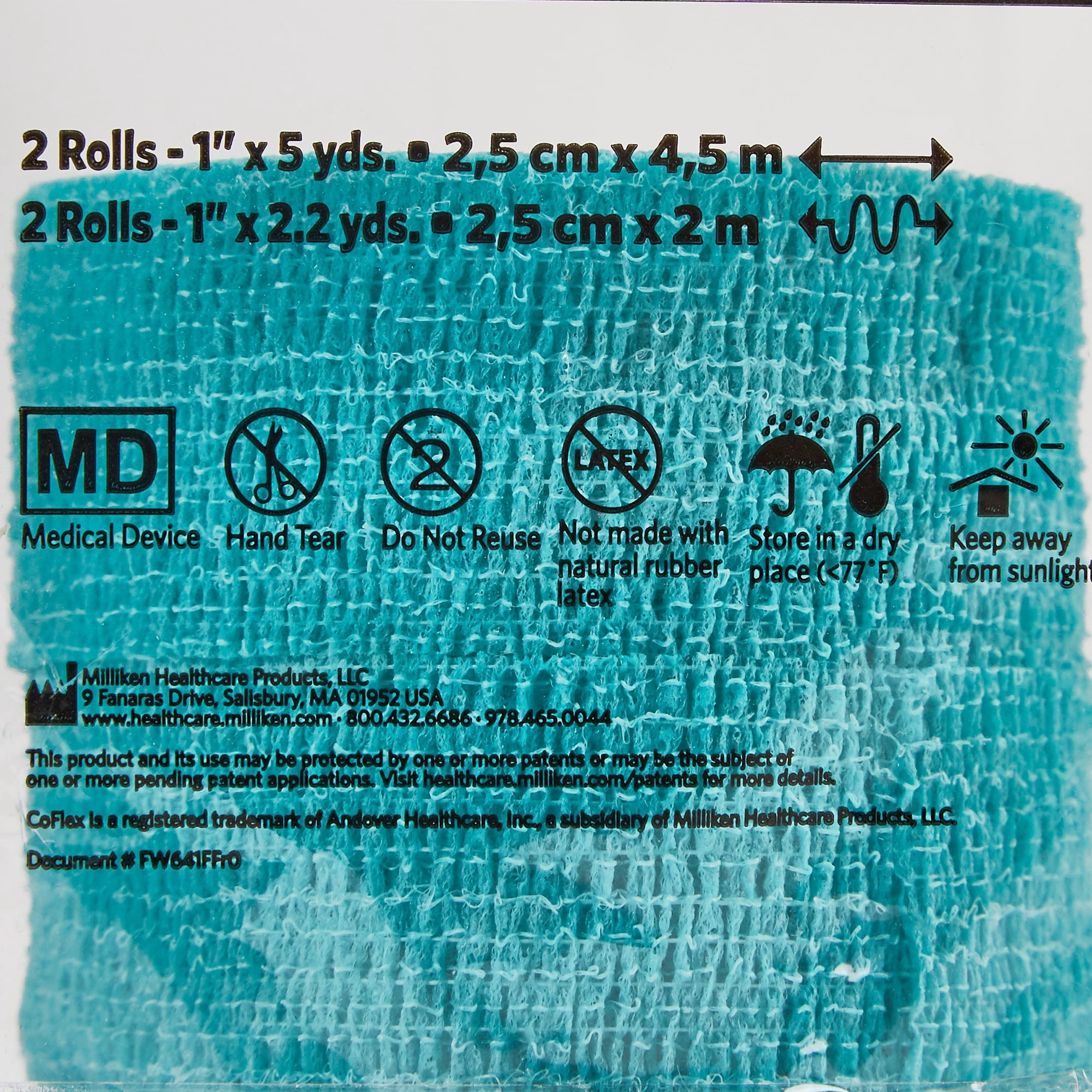 CoFlex NL Elastic Self-Adherent Cohesive Bandage Multi-color NonSterile 1" x 5 Yd 30 Ct