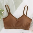 thumbnail image 2 of B91xZ Bralettes for Women Scoop Neck Padded Low Impact Workout Yoga Bra,Brown XL, 2 of 4
